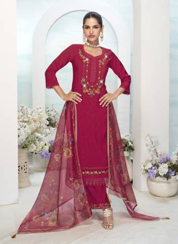 Garb These Beautiful Looking Readymade Suits.These Top Are Viscose Silk And Bottom Are Milan Silk And Dupatta Are Organza Fabricated.Its Beautified With Wevon Designer,Embroidery,Hand Work With Printed Dupatta.