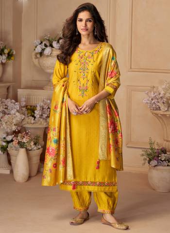 Attrective These Beautiful Looking Readymade Suits.These Top And Bottom Are Viscose Silk And Dupatta Are Organza Fabricated.Its Beautified  With Disigner Embroidery,Hand Work And Woven Disigner Printed Dupatta.