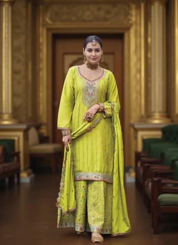 Attractive These Designer Plazzo Suit in Fine Colored Pair With Bottom And Dupatta.These Top Are Chinon And Bottom Are Fabricated On Chinon Pair With Chinon Dupatta.Its Beautified With Designer Sequance Embroidery Work.