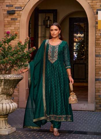 Garb These Beautiful Looking Readymade Anarkali Style Suits.These Top Are Vichitra Silk And Bottom Are Vichitra Silk And Dupatta Are Vichitra Silk Fabricated.Its Beautified With Foil Printed,Designer Embroidery,Hand Work.