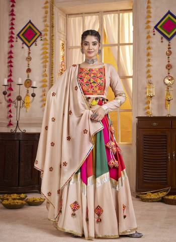 Attrective These Navratri Special Lehenga Choli in Fine Colored.These Lehenga Are Viscose Cotton And Blouse Are Viscose Cotton And Dupatta Are Fabricated On Viscose Cotton.Its Beautified With Designer Multy Thread,Mirror Embroidery,Hand Work.