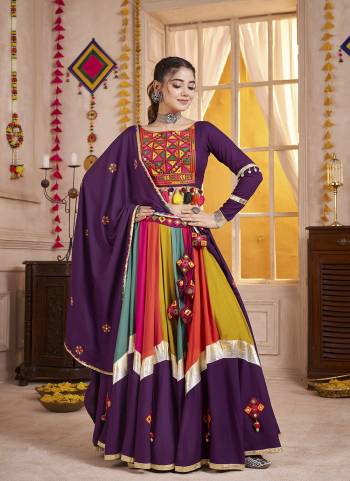 Attrective These Navratri Special Lehenga Choli in Fine Colored.These Lehenga Are Viscose Cotton And Blouse Are Viscose Cotton And Dupatta Are Fabricated On Viscose Cotton.Its Beautified With Designer Multy Thread,Mirror Embroidery,Hand Work.