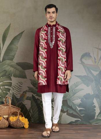Looking These Party Wear Readymade Kurta With Dupatta Pair in Fine Colored.These Kurta And Dupatta Are Viscose Fabricated on Pair.Its Beautified With Wevon Jari Lininig Designer With  Thread,Mirror Embroidery Work With Printed Dupatta.