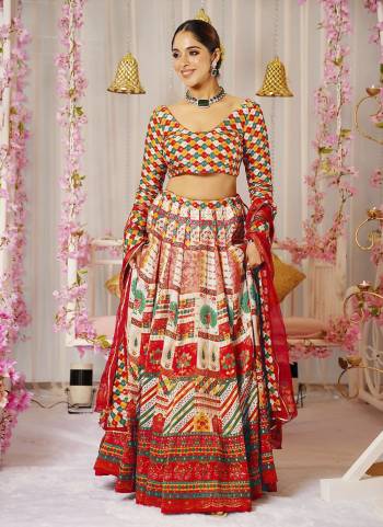 Attrective Looking These Beautiful Looking Readymade Crop Top Lahenga And Dupatta.These Top And Lahenga is Fabricated On Silk And Organza Dupatta.Its Beautified With Designer Digital Printed.