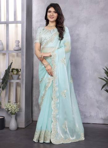 Looking These Fastive And Party Wear Saree in Fine Colored.These Saree And Blouse is Fabricated On Shimmer Chiffon.Its Beautified With Heavy Designer Sequance Embroidery Work.
