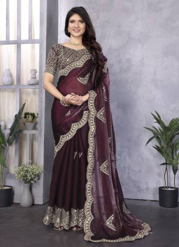 Looking These Fastive And Party Wear Saree in Fine Colored.These Saree And Blouse is Fabricated On Shimmer Chiffon.Its Beautified With Heavy Designer Sequance Embroidery Work.