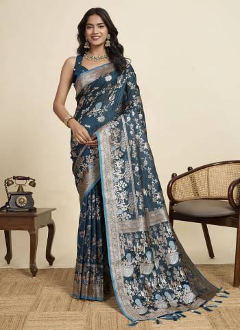 Looking This Party Wear Two Tone Saree Paired With Blouse.This Saree And Blouse Are Two Tone Satin Silk Fabric With Wevon Jari Designer. Buy This Pretty Saree Now.