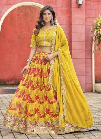 For A Designer Look,Grab These Lehenga Choli in Fine Colored.These Lehenga And Dupatta Are Fabricated On Taby Silk Pair With Art Silk Blouse.Its Beautified With Designer Printed With Embroidery Work.