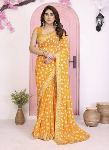 Garb These Party Wear Saree in Fine Colored.These Saree Are Georgette And Blouse is Art Silk Fabricated.Its Beautified With Printed Designer With Embroidery Work Lace Border.