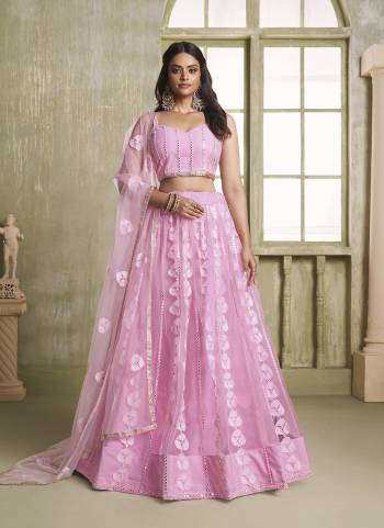 For A Different Look,Grab These Party Wear Designer Lehenga in All Over Pretty Colored Pair With Blouse And Dupatta.These Lehenga Choli And Dupatta is All Over Butterfly Net Base Fabric With Designer Tone To Tone Thread,Sequance Embroidery Work.