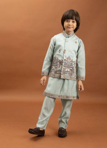 Attrective These Party Wear Readymade Kurta Payjama With Jacket Pair in Fine Colored.These Kurta Payjama And Jacket Are Viscose Silk Fabricated on Pair.Its Beautified With Designer Multy Thread,Sequance Embroidery Work.