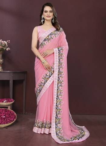 Garb These Party Wear Saree in Fine Colored.These Saree Are Georgette And Blouse is Art Silk Fabricated.Its Beautified With Designer Thread Embroidery Work.