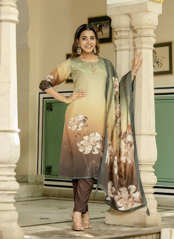Attractive These Designer Readymade Suit in Fine Colored Pair With Bottom And Dupatta.These Top And Dupatta Are Fabricated On Gucci Silk Pair With Viscose Santoon Bottom.Its Beautified With Designer Digital Printed With Hand Work.