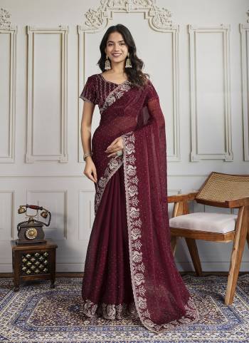 Attrective These Party Wear Saree in Fine Colored.These Saree Are Burberry Silk And Blouse is Burberry Silk Fabricated.Its Beautified With Designer Embroidery,Stone Work.