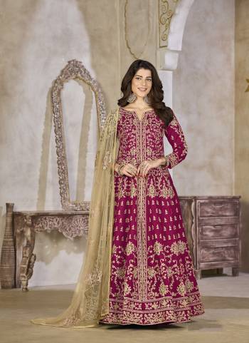 Looking These Beautiful Party Wear Fine Color Anarkali Suits.These Top Are Art Silk And Dupatta Are Net And Bottom Art Silk Fabricated.Its Beautified With Designer Embroidery Work.