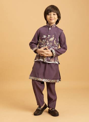 Attrective These Party Wear Readymade Kids Wear Kurta Payjama With Jacket Pair in Fine Colored.These Kurta Payjama And Jacket Are Viscose Silk Fabricated on Pair.Its Beautified With Designer Multy Thread,Sequance Embroidery Work.