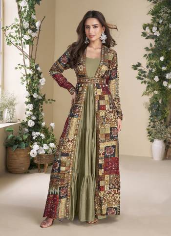 Attractive These Party Wear Free Size Stitched Gown With Shrug in Fine Colored.These  Gown And Shrug Are Georgette Fabriced Pair.Its Beautified With Designer Printed,Embroidery Work.