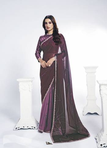Look Attractive These Designer Party Wear Saree in Fine Colored.These Saree Are Two Tone Satin Silk And Blouse Silk Jacquard is Fabricated.Its Beautified Sequance Embroidery With Stone Hand  Work Desiger With Digital Printed.