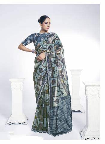 Look Attractive These Designer Party Wear Saree in Fine Colored.These Saree Are Two Tone Paper Silk And Blouse Two Tone Paper Silk is Fabricated.Its Beautified Embroidery With Stone Hand  Work Desiger With Digital Printed.