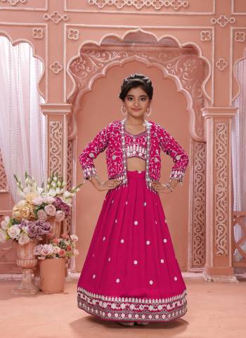For A Designer Look,Grab These Kidswear Readymade Lehenga Choli Wih Koti in Fine Colored.These Lehenga And Choli Are Fabricated On Soft Silk Pair With Soft Silk Koti.Its Beautified With Designer Thread,Sequance Embroidery Work.