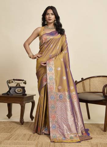 Looking This Party Wear Saree Paired With Blouse.This Saree And Blouse Are Soft Silk Fabric With Woven Jacquard Designer. Buy This Pretty Saree Now.