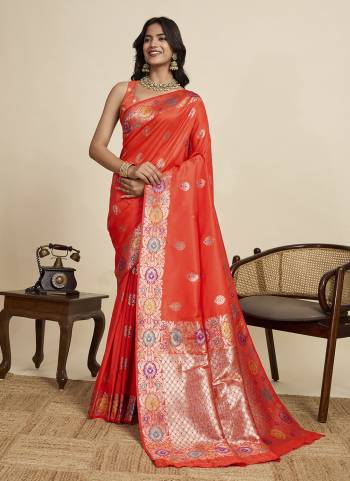 Looking This Party Wear Saree Paired With Blouse.This Saree And Blouse Are Soft Silk Fabric With Woven Jacquard Designer. Buy This Pretty Saree Now.