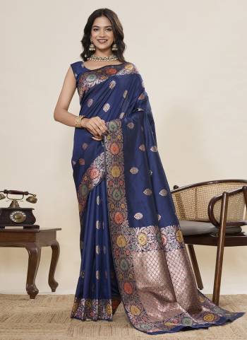 Looking This Party Wear Saree Paired With Blouse.This Saree And Blouse Are Soft Silk Fabric With Woven Jacquard Designer. Buy This Pretty Saree Now.