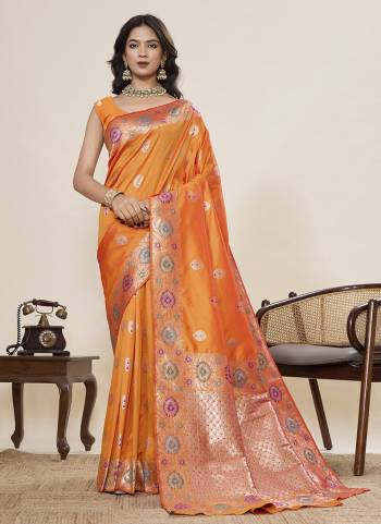 Looking This Party Wear Saree Paired With Blouse.This Saree And Blouse Are Soft Silk Fabric With Woven Jacquard Designer. Buy This Pretty Saree Now.