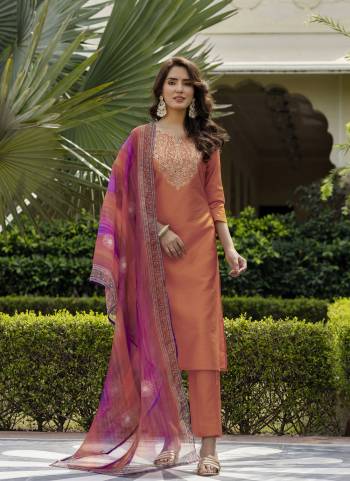 Garb These Readymade Suit in Fine Colored Pair With Bottom And Dupatta.These Top And Bottom Are Fabricated On Rayon Pair With Taby Dupatta.Its Beautified With Designer Embroidery Work,Printed.
