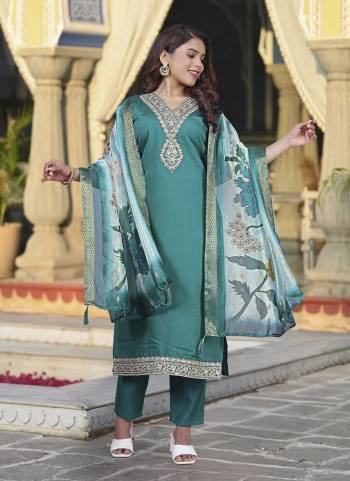 Looking These Suit in Fine Colored Pair With Bottom And Dupatta.These Top And Bottom Are Fabricated On Viscose Chanderi Pair With Jacquard Dupatta.Its Beautified With Designer Embroidery Work,Printed.