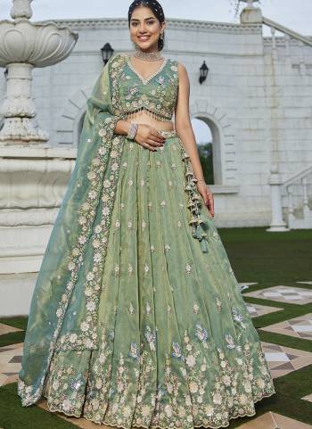 For A Fancy Designer Look,Grab These Lehenga Choli With Dupatta in Fine Colored.These Lehenga And Choli Are Tissue And Dupatta Are Fabricated On Tissue Pair.Its Beautified With Fancy Heavy Designer Embroidery Work. 