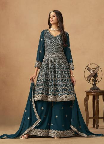 Looking These Beautiful Party Wear Fine Color Plazzo Suits.These Top Are Faux Georgette And Dupatta Are Faux Georgette And Bottom Faux Georgette Fabricated.Its Beautified With Designer Embroidery Work.