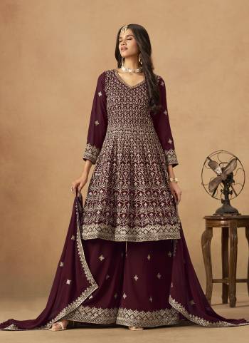 Looking These Beautiful Party Wear Fine Color Plazzo Suits.These Top Are Faux Georgette And Dupatta Are Faux Georgette And Bottom Faux Georgette Fabricated.Its Beautified With Designer Embroidery Work.