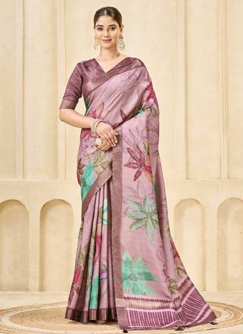 Look Attractive These Designer Party Wear Saree in Fine Colored.These Saree And Blouse Signora Jari Checks Silk is Fabricated.Its Beautified Desiger Flower Digital With Foil Printed.