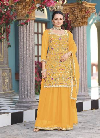 Attrective Looking These Party Wear Skirt Suit in Fine Colored Pair With Bottom And Dupatta.These Top Are Georgette And Dupatta Are Fabricated On Net Pair With Georgette Bottom.Its Beautified With Designer Heavy Multy Thread Embroidery Work.