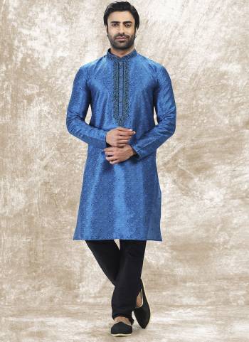 Looking These Party Wear Mans Wear Kutra Payjama wearing this fashionable. These Kurta Are Jacquard Silk And Payjama Art Silk finest Fabriced With Woven Designer With Thread Embroidery Work.