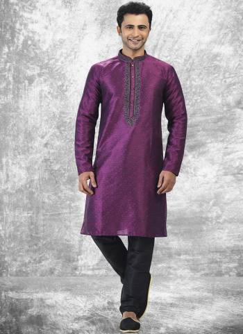 Looking These Party Wear Mans Wear Kutra Payjama wearing this fashionable. These Kurta Are Jacquard Silk And Payjama Art Silk finest Fabriced With Woven Designer With Thread Embroidery Work.