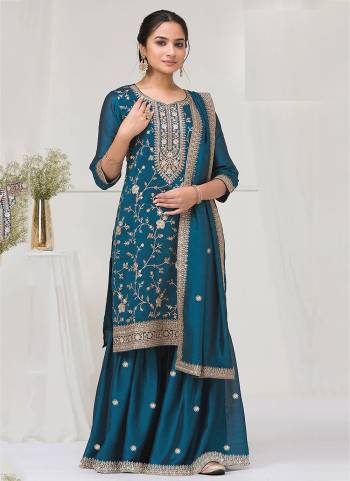 Looking These Party Wear Designer Plazzo Suits in Fine Colored Pair With Dupatta.These Top Are Vichitra Silk And Dupatta Are Fabricated On Vichitra Silk Pair With Vichitra Silk Bottom.Its Beautified With Designer Embroidery Work.