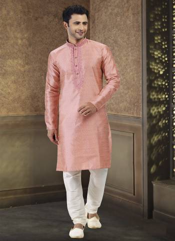 Looking These Party Wear Mans Wear Kutra Payjama wearing this fashionable. These Kurta Are Jacquard Silk And Payjama Art Silk finest Fabriced With Woven Designer With Mirror,Thread Embroidery Work.