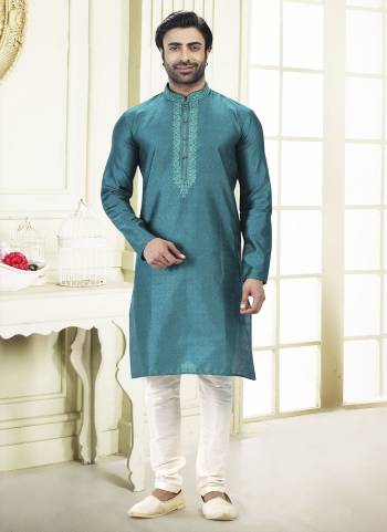 Looking These Party Wear Mans Wear Kutra Payjama wearing this fashionable. These Kurta Are Jacquard Silk And Payjama Art Silk finest Fabriced With Woven Designer With Mirror,Thread Embroidery Work.