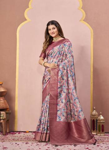 Look Attractive These Designer Party Wear Saree in Fine Colored.These Saree Are Tussar Silk And Blouse Tussar Silk is Fabricated.Its Beautified Woven Pallu Border Desiger With Digital Printed.