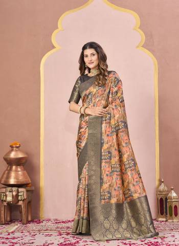 Look Attractive These Designer Party Wear Saree in Fine Colored.These Saree Are Tussar Silk And Blouse Tussar Silk is Fabricated.Its Beautified Woven Pallu Border Desiger With Digital Printed.