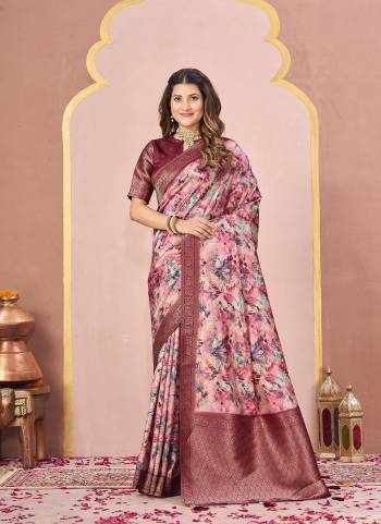 Look Attractive These Designer Party Wear Saree in Fine Colored.These Saree Are Tussar Silk And Blouse Tussar Silk is Fabricated.Its Beautified Woven Pallu Border Desiger With Digital Printed.