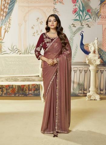 Look Attractive These Designer Party Wear Fancy Saree in Fine Colored.These Saree Are Moss Satin Silk And Blouse Raw Slub Silk is Fabricated.Its Beautified Fancy Dual Sequance Embroidery,Hand Work.