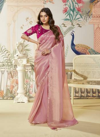 Look Attractive These Designer Party Wear Fancy Saree in Fine Colored.These Saree Are Jari Organza Silk And Blouse Raw Slub Silk is Fabricated.Its Beautified Fancy Dual Sequance Embroidery,Applique Work.