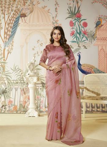 Look Attractive These Designer Party Wear Fancy Saree in Fine Colored.These Saree Are Satin Organza Silk And Blouse Jacquard Satin Silk is Fabricated.Its Beautified Fancy Brush Printed, Swarovski Diamond Work.