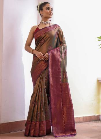 Garb These Fancy Party Wear Saree in Fine Colored.These Saree And Blouse is Fabricated On Kanjivaram Silk Pair.Its Beautified With Woven Disigner Saree.