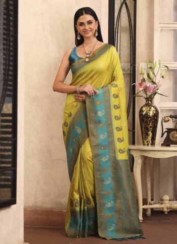 Garb These Fancy Party Wear Saree in Fine Colored.These Saree And Blouse is Fabricated On Kanjivaram Silk Pair.Its Beautified With Woven Disigner Saree.