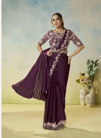 Look Attrective These Designer Party Wear Fancy Ready To Wear Saree With Blouse in Fine Colored.These Saree Are Satin Silk And Blouse Organza Tissue is Fabricated.Its Beautified Solid,Desiger Dual Sequance Embroidery With Silver Stone Hand Work.