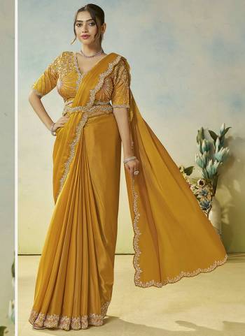 Look Attrective These Designer Party Wear Fancy Ready To Wear Saree With Blouse in Fine Colored.These Saree Are Satin Silk And Blouse Satin Silk is Fabricated.Its Beautified Solid,Desiger Dual Sequance Embroidery With Multy Stone Hand Work.
